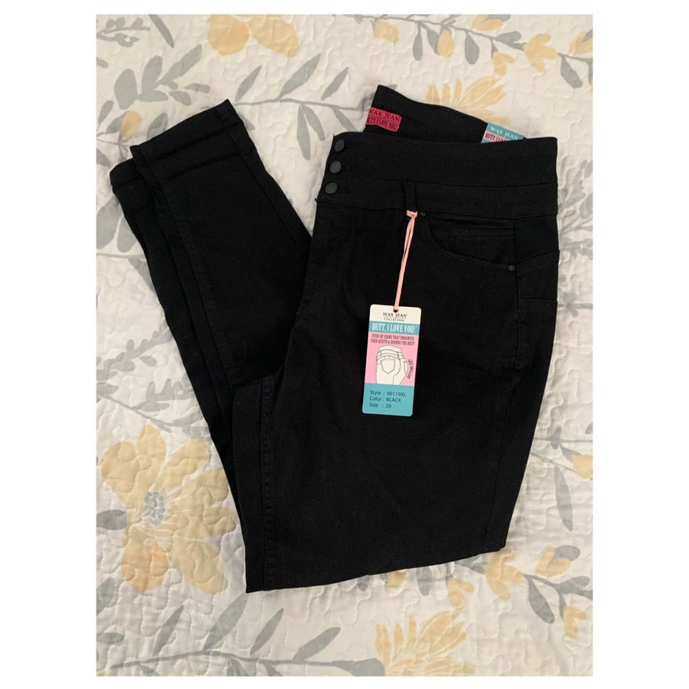 Plus Size Black Skinny Butt Lifting Jeans